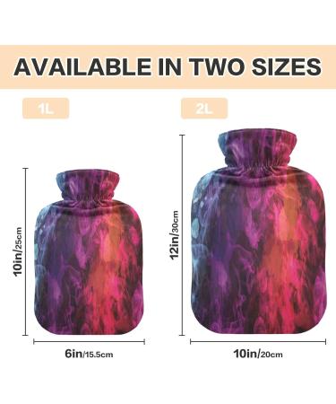 Colorful 1L Hot Water Bottle with Plush Cover - Winter Heater for Kids & Adults - Buy Online on GoSupps.com