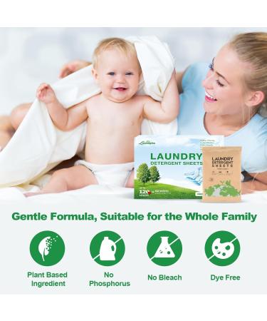 Eco-Friendly Laundry Detergent Sheets - Hypoallergenic Ultra-Concentrated Travel-Ready | Natural Fresh Linen Scent (120 Loads 60 Sheets - Buy Online on GoSupps.com