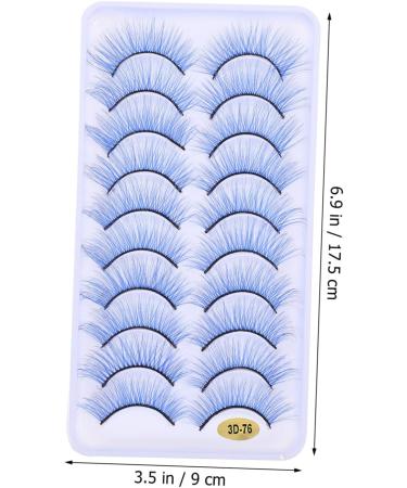 Didiseaon 10 Pairs Fake Eyelashes Blue False Eyelashes Long Fluffy Eyelashes Halloween False Eyelashes Cosmetic Supplies Permanent False Eyelashes Dollsthetic Lashes Fiber Soft - Buy Online on GoSupps.com