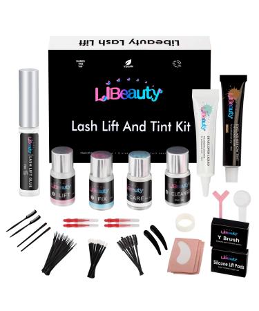 Libeauty Brown Lash Lift and Color Kit, Brow Lamination and Color Kit, Brown Eyelash Color and Lift 2 in 1, Voluminous Tinting Make Lash Lifted and Black 6-8 Weeks