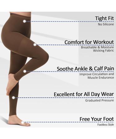 Beister Medical Compression Stockings for Women & Men - 20-30 mmHg Opaque Toe-Free Support Pants for Varicose Veins & Edema - Brown 3XL - Buy Online on GoSupps.com