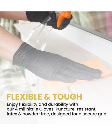 Black Disposable Nitrile Gloves Small Heavy Duty Powder-Free Industrial Grade 4 MIL Thickness Texture Ronco Sentron4 (Small) 100 Gloves - Buy Online on GoSupps.com