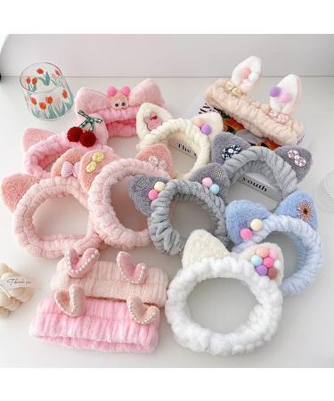 amangul Spa Headband Plush for Ears Headbands Antlers Makeup Hairband -slip Kitten Ear for Head Wrap Elastic Headbands fo(5) - Buy Online on GoSupps.com
