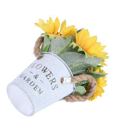 Yardenfun 1pc Simulated Sunflower Artificial Plants Metal Vases for Flowers Realistic Bonsai Adornment Display