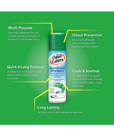 Odor-Eaters 24 Hour Odour Destroying Antiperspirant Foot and Shoe Spray for Sport Shoes Pack of 3 - Buy Online on GoSupps.com