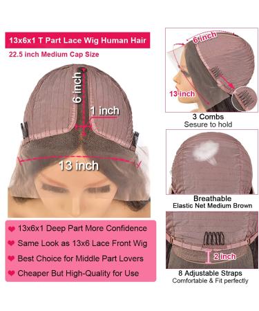 28 Inch T-Part Loose Deep Wave Lace Front Wig for Black Women | 180% Density Human Hair Wig | Pre-Plucked with Baby Hair - Natural Color - Buy Online on GoSupps.com