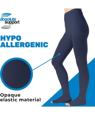 Plus Size Compression Tights for Women 20-30mmHg | Open Toe Graduated Hose for Swelling & Pregnancy | Navy 5X-Large - A214NV8 - Buy Online on GoSupps.com