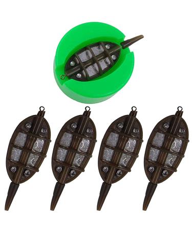 Carp Fishing Method Feeders Set 4 Inline Method Feeders with 1 Quick Release SET B: 15g/24g/34g/40g