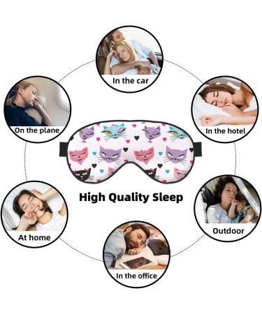 Cartoon Cat Print Soft Eye Mask for Sleep | Comfortable Sleep Mask for Travel Perfect for Men & Women - Buy Online on GoSupps.com