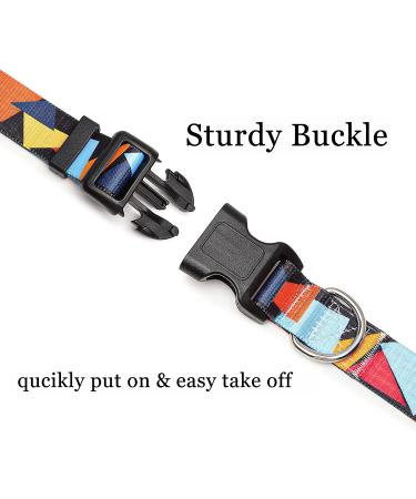 Mihqy Adjustable Soft Dog Collar - Bohemian Floral Geometric Design for Small Medium & Large Dogs (L: 38-63 cm) - Buy Online on GoSupps.com