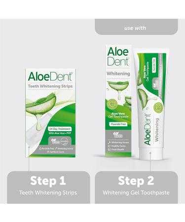 Dr Organic Ltd AloeDent Whitening Strips for teeth peroxidefree nonsensitive formula with aloe vera natural vegan 28 strips 14 treatments - Buy Online on GoSupps.com