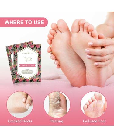 Exfoliating Foot Mask 4 Pairs Moisturizes Nourishes Foot Peel Mask Natural Ingredients Peel Away Hard Skin Calluses Renew Skin Repair And Soften Cracked Heels Feet Masks Exfoliating Socks - Buy Online on GoSupps.com