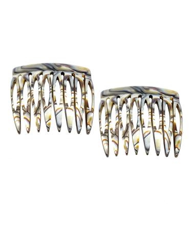 Camila Paris Onyx and Pearl French Hair Side Comb 4 Pack - Handmade Small Decorative Combs for Women, Strong Hold Clips - Made in France - Buy Online on GoSupps.com