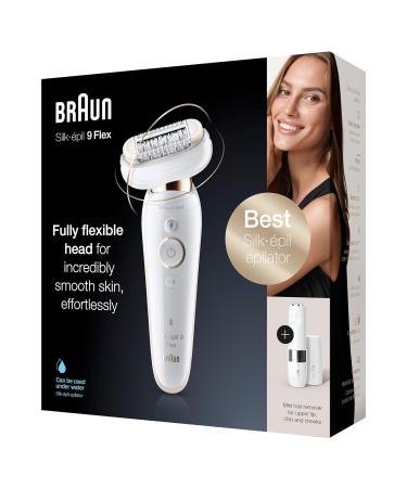 Buy Braun Silk- pil 9 Flex Epilator for Women - Wireless Hair Remover with Flexible Head & Face Hair Remover 40 Tweezers - Model 9-005 in White/Gold - Buy Online on GoSupps.com