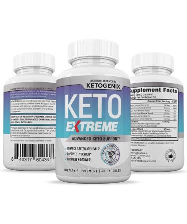 (2 Pack) Ketogenix Keto Extreme Keto Pills 1675MG New & Improved Formula Contains Apple Cider Vinegar Extra Virgin Olive Oil Powder Green Tea Leaf 120 Capsules - Buy Online on GoSupps.com