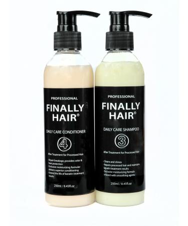 Finally Hair Brazilian Sulfate Free Shampoo & Conditioner For Use On Treated Hair (Perfect after Keratin Straightenting Smoothing Treatments and Perms)