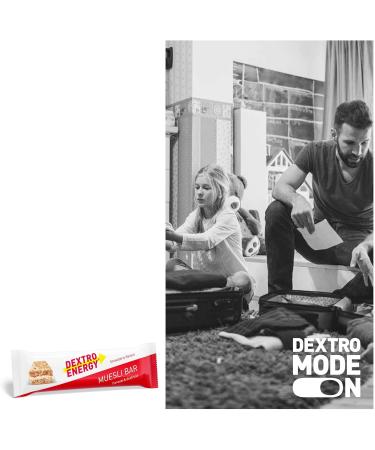 Dextro Energy Muesliriegel Strawberry 25x35g - Quick Carbohydrate Snack Alternative to Chocolate Bar - Delicious & Convenient Energy Boost - Buy Online on GoSupps.com