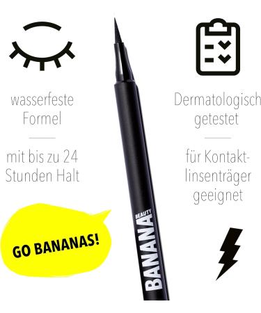  BANANA BEAUTY Banana Beauty Black Eyeliner (Basic Bitch) - Waterproof makeup for up to 14 hours - Precise application - Vegan & Cruelty-Free - Ideal for contact lens wearers - Buy Online on GoSupps.com
