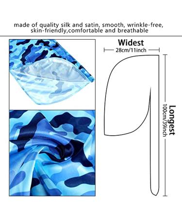 2-Piece Camouflage Durag Caps for Men and Women - Extra Long Tail, Wide Straps, 360 Waves Silky Head Scarf - Buy Online on GoSupps.com