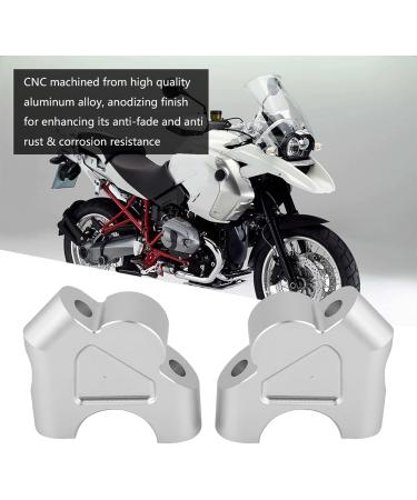 Handlebar Riser Adapters for R1200GS LC ADV 14-18 - CNC Aluminum Motorcycle Handlebar Clamp Height Up (Silver) | Enhance Comfort & Control - Buy Online on GoSupps.com