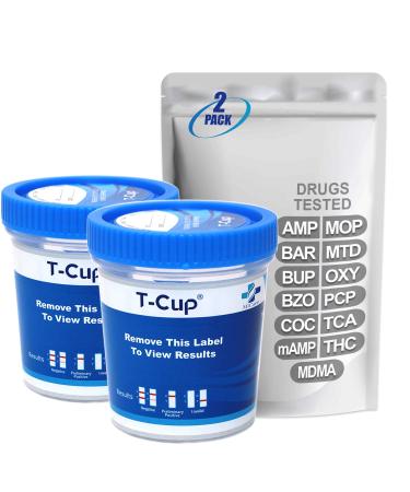 MiCare 2pk - 13-Panel Multi Test Cup (AMP/BAR/BUP/BZO/COC/mAMP/MDMA/MOP/MTD/OXY/PCP/TCA/THC) MI-TDOA-2135 2 Pack