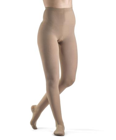 SIGVARIS Women s Essential Opaque 860 Closed Toe Pantyhose 20-30mmHg Honey Medium Tall