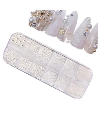 3D Cute Pearl Nail Charms Nail Glitter Charm Rhinestones Ornaments Nail Art Decorations Glitter Accessories for DIY Craft Nail Art Design Manicure Decor