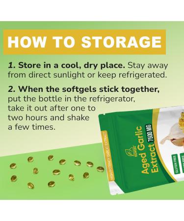 Aged Garlic Extract Softgels Odorless Allium Sativum 7500mg Antioxidant Supplement for Heart & Immune Support Vegetarian Non-GMO 2 Year Matured for Antioxidant Wellness-180 Count 180 Count (Pack of 1) - Buy Online on GoSupps.com