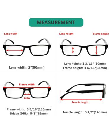 Eyekepper Spring Hinge Retro Reading Glasses - 5-Pack Mix Sunshine Readers +3.00 Rectangle - International Shipping Available - Buy Online on GoSupps.com