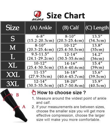 Ailaka Zipper Compression Socks 15-20 mmHg Knee High Support for Varicose Veins - Black (1 Pair) - Buy Online on GoSupps.com