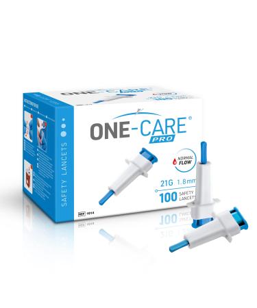 MediVena ONE-CARE PRO Safety Lancets  Top Push Button Activated  21G x 1.8mm  100/bx  Sterile  Gentle & Convenient Sampling - Buy Online on GoSupps.com