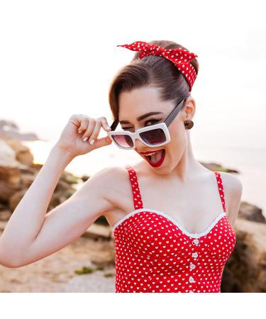 Vintage Polka Dot Headbands for Girls & Women - Retro Bandana Hair Accessories (Red, 2 Pack) - Buy Online on GoSupps.com