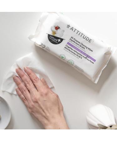 ATTITUDE All-Purpose Cleaning Wipes Disinfectant 99.99% Eliminates Bacteria Germs and Viruses Biodegradable Vegan Household Products Lavender and Thyme 72 Count 72 count (Pack of 1) - Buy Online on GoSupps.com