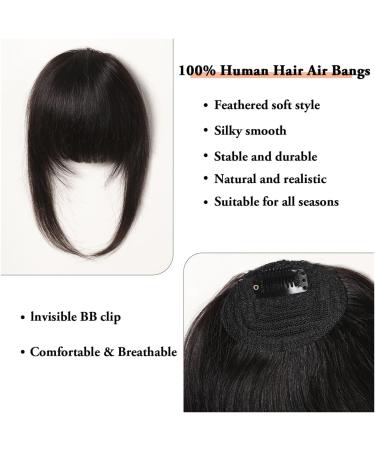 Bangs Hair Human Hair Bangs Fringe Hairpieces Blunt Cut Natural Air Bangs Over Head Clip In Hair Extensions Black Brown Remy Hair for Women Hair Extensions(HLH1005-5) - Buy Online on GoSupps.com