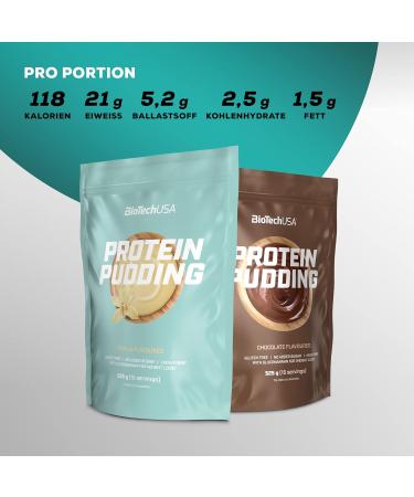 Buy BioTechUSA Protein Pudding - Whey & Milk Protein Powder with Glucomannan 525g Vanilla Flavor | International Shipping - Buy Online on GoSupps.com