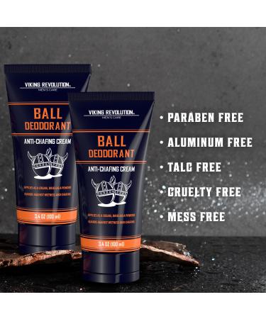 Viking Revolution Balls Deodorant for Men with Aloe Vera and Purslane - Groin Deodorant for Men Talc Free - Quick Drying Ball Cream for Men - Crotch Deodorant for Men Anti Chafing Cream for Men 2 Pack 2 Pack 3.4 Ounce (Pack of 2) - Buy Online on GoSupps.com
