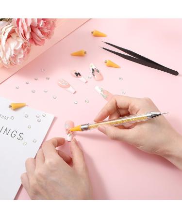 Prasacco Rhinestone Picker Tool Rhinestones Applicator Tools Rhinestone Picker Dotting Wax Pen Nail Art Tool with 4 Orange Replaceable Wax Head and 1 Tweezer for DIY Nail Art Tool - Buy Online on GoSupps.com