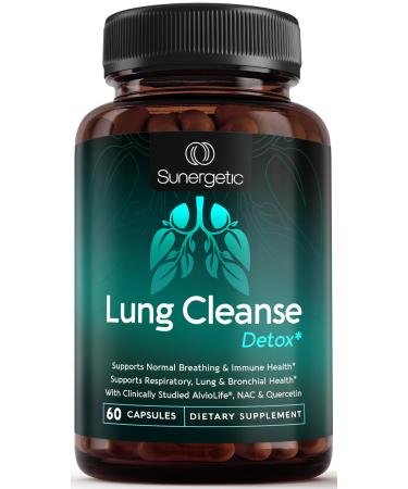 Premium Lung Support Supplement Lung Cleanse & Detox Supplement With Mullein Leaf NAC Quercetin Bromelain & Boswellia Lung Health Formula for Respiratory Breathing & Bronchial Health 60 Capsules