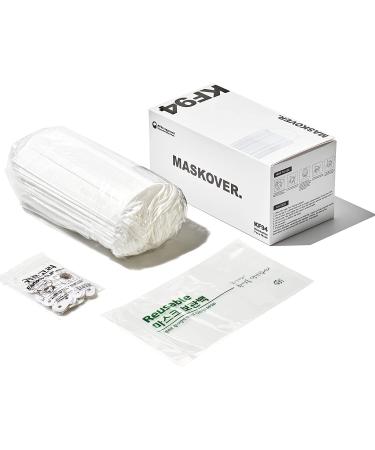 KF94 Certified MASKOVER Premium Safety Masks [Pack of 50] - Breathable & Made in Korea (White) - Buy Online on GoSupps.com