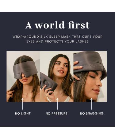 DROWSY Eyelash Protecting Silk Sleep Mask for Natural Lashes & Extensions. Deep Eye Cups Zero Pressure Total Blackout Full Wraparound (Moonlight Shadow) - Buy Online on GoSupps.com
