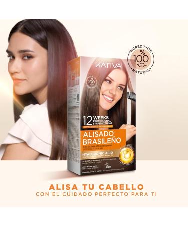 Kativa Brazilian Alisado Kit - New Formula with Hyaluronic Acid - Professional Straight Treatment at Home - Up to - Buy Online on GoSupps.com