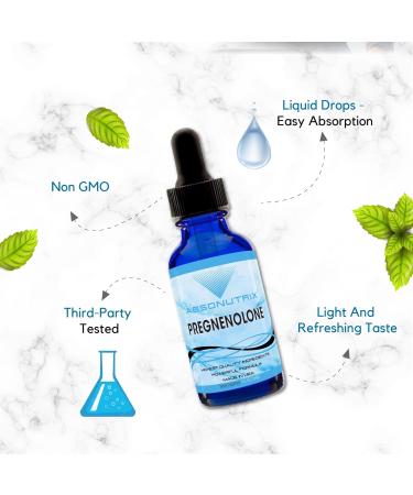 Absonutrix Pregnenolone Supplement 100mg 4 Oz Liquid 200 Servings Made in USA Quick Absorption Quality Potent Ingredients Third-Party Tested Non-GMO GMP Certified Cruelty-Free Products - Buy Online on GoSupps.com