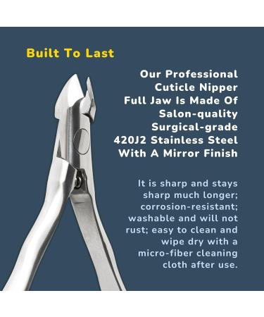 AVXIGO FIELD Professional Cuticle Nipper - Built-in Compression Coil Spring Precise Sharp Straight Blade Full Jaw Surgical Grade Stainless Steel Premium Cuticle Trimmer - Microfiber Cloth Included - Buy Online on GoSupps.com