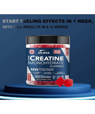 120 Vegan Creatine Monohydrate Gummies - Sugar-Free & Tasty Chewables for Muscle Growth Recovery & Performance (Raspberry) - Men & Women - Buy Online on GoSupps.com