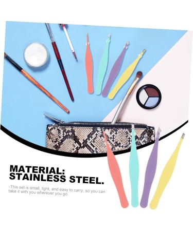 FRCOLOR 8-Piece Eyebrow Tweezer Set - Stainless Steel Makeup & Eyelash Tweezers for Extensions & Crafts - Perfect Hair Removal Kit - Buy Online on GoSupps.com