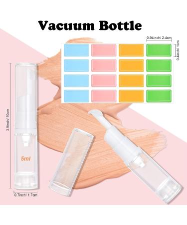 Pwsap 0.2oz Vacuum Cosmetic Travel Container Set with 4 Foundation Pump Bottles - Liquid Foundation & Eye Cream Dispenser - Buy Online on GoSupps.com