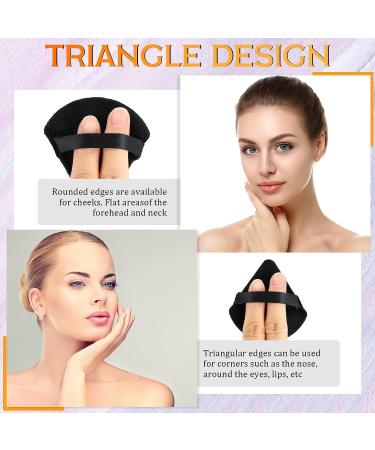 100pcs Black Triangle Powder Puffs - Soft Makeup Sponge for Loose Mineral Body Powder - Velour Cosmetic Foundation Tools - Buy Online on GoSupps.com