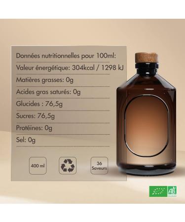 BACANHA - Sirop Bio et Brut - Sirop saveur Bergamote - Pour Cocktail Eau Limonade et Th Glac - 400 mL - Buy Online on GoSupps.com