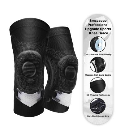 3PC Knee Brace Set with Full Leg Compression Sleeve - Pain Relief & Support for Hiking, Soccer, Basketball, Running - Black, Size A - Buy Online on GoSupps.com