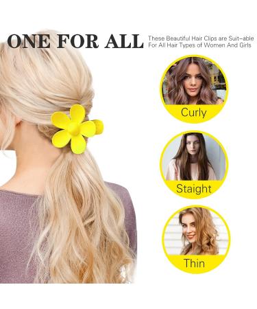 WOOCAI Flower Hair Clips for Women - Set of 8 Large Matte Hawaiian Claw Clips for Thin Thick Hair - Non-Slip Strong Hold Jaw Clips - Colorful Accessories for Summer - Buy Online on GoSupps.com
